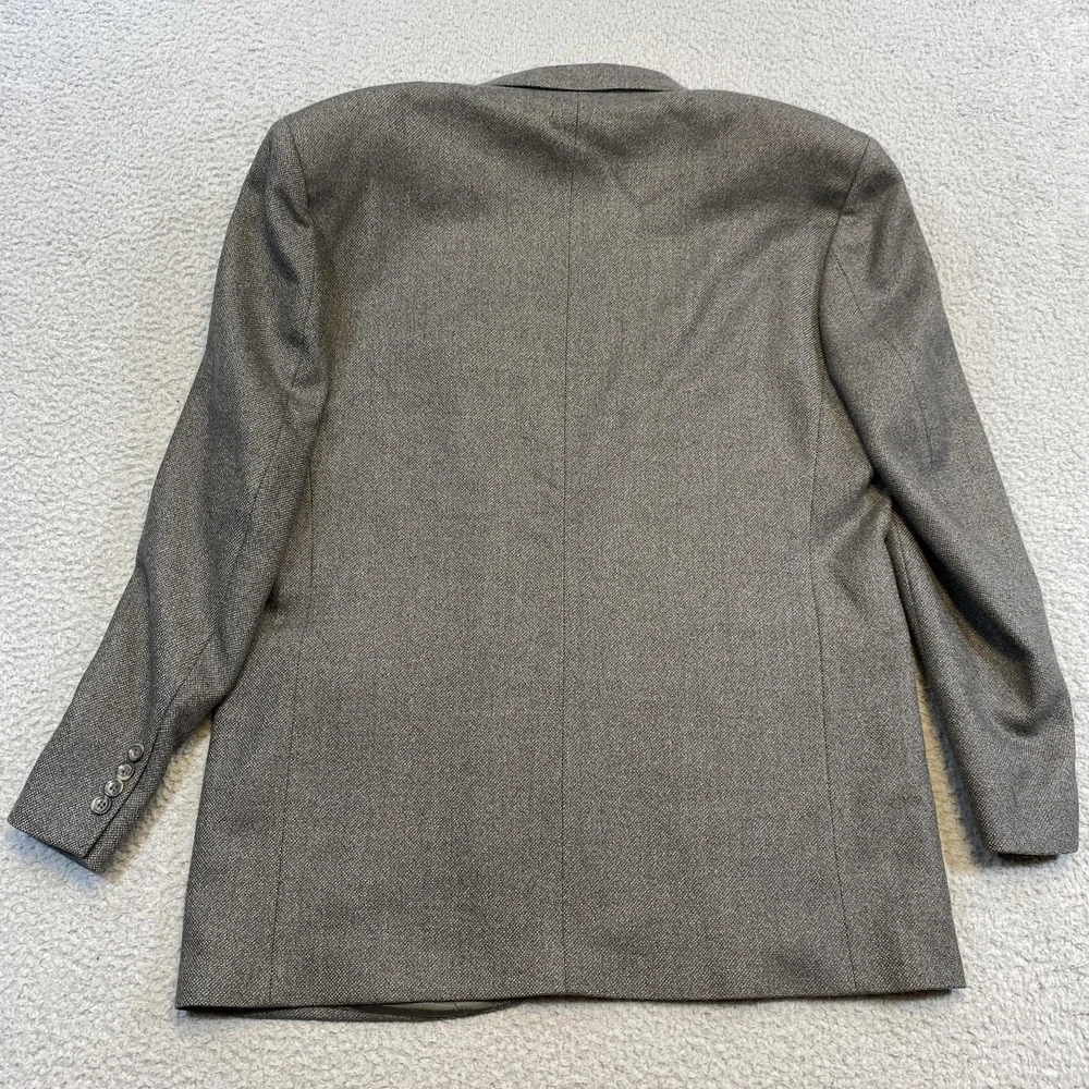 Oscar‎ De La Renta Blazer Mens 43R Gray Lambswool Cashmere Sport Coat Two Button
